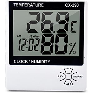 Smart Sensor CX-290 Digitale Hygrometer Thermometer Vochtigheid Temperatuur Meter Tester Weerstation Met Kalender & Klok Alarm