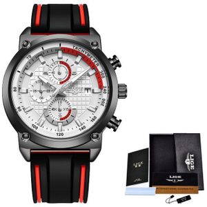 LUIK Horloge Chronograaf Sport Heren Horloges Quartz Klok Siliconen Band Man Horloge Relogio Masculino Cadeau voor Mannen