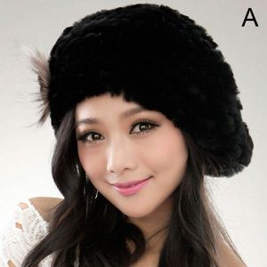 Nieuw Winter Baret Faux Fur Hat Vrouwen Soft Warm Caps Gebreide Accessoire Comfortabele Outdoor