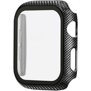 Carbon Fiber Pc Frame + Gehard Glas Cover Voor Apple Horloge 6 Case Series Se 5 4 3 Protector Bumper voor Iwatch 44Mm 40Mm 38/42Mm