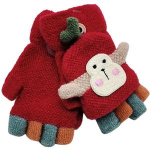 Baby Handschoenen Peuter Baby Winter Warme Gebreide Convertible Flip Top Vingerloze Wanten Handschoenen #3O23
