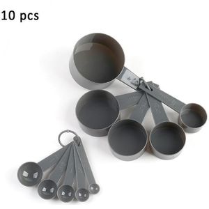 10 Stks/set Keuken Accessoires Pure Kleur Diy Bakken Levert Pp Plastic Cups Lepels Set Stapelbare Combinatie Meetinstrumenten