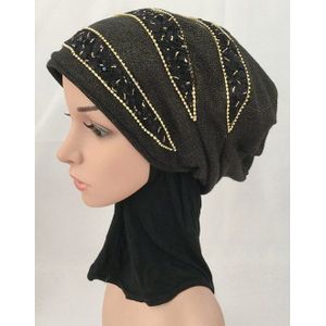 Mode Strass Herfst En Winter Volledige Cover Moslim Hijaabs Caps Gebed Hoed Sjaal Islamitische Hoofddeksels Hoeden Ondergoed Tulband