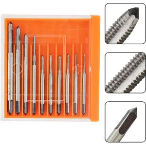 10 Pcs M1 M1.2 M1.4 M1.6 M1.7 M1.8 M2 M2.5 M3 M3.5 Draad Metrisch Tap Set Rechte Fluit Machine Plug tap Boor Set