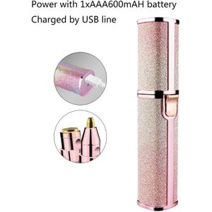 2 In 1 Vrouwen Draagbare Elektrische Wenkbrauwen Trimmer Scheermes Haar Remover Usb Oplaadbare