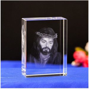 6 Soorten Creatieve 3D Gesneden Jesus Cross K9 Transparant Kristal Ambachten Home Christian Decoratie Crusifijos Altaar Kerk Souvenirs