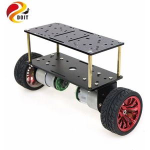 Dubbele Plaat 2wd Twee Rondes Van Zelfbalancerende Dc 12V Motor Auto Twee-Wiel Balanceren Auto Smart auto Chassis Kit