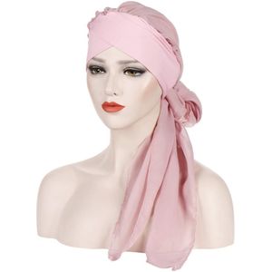 Voorhoofd Cross Chiffon Moslim Tulband Inner Hijab Caps Voor Vrouwen Effen Kleur Islamitische Hijaabs Turbante Mujer Klaar Om Te Dragen