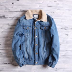 Japan Stijl Vintage Mannen Katoen Gewassen Slanke Warme Denim Jas High Street Winter Dikker Single Breasted Cowboy Jas Bovenkleding