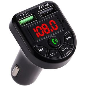 Car Charger Bluetooth 5.0 Fm-zender Draadloze Adapter Auto Handsfree MP3 Speler Dual Usb Fast Charger Mic Audio Ontvanger