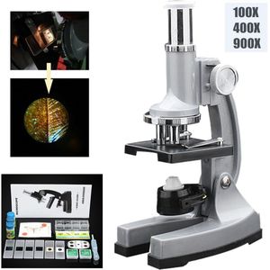 LED Draagbare Microscoop Kit 100x 400x 900x Vergroting Educatief voor Lab Home School Educatief Speelgoed Kids Kind