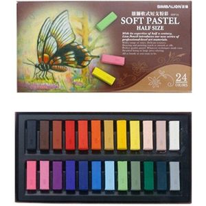 Zachte Pastel Set Half Size Gladde 24 Kleur Krijt Potlood Krijt Voor Tekening Schilderen Voering Coloring Art School Schoolbord A6885