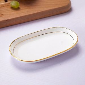 Directe verkoop hoogwaardige Phnom Penh keramische huis keuken decoratie bone china dessertbord ceremonie servies set plaat