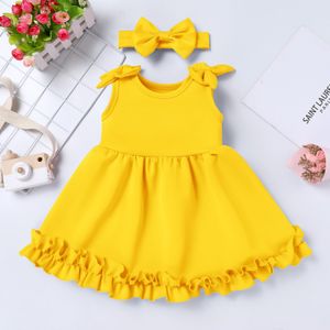 Baby Baby Meisjes Mouwloze Jurk Zomer Baby Meisjes Katoenen Bowknots Casual Dress Baby Meisjes Graceful Mooie Prinses Jurk