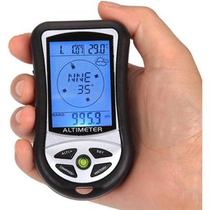 8 In 1 Handheld Elektronische Navigatie Gps Kompas Hoogte Gauge Thermometer Outdoor Vissen Barometer Zonder Batterijen