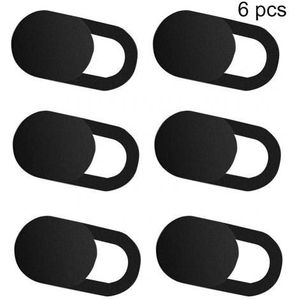 Zwart 6Pcs Ultradunne Webcam Covers Web Camera Sticker Cover Cap Voor Laptop Macbook Mobiele Telefoon Pc