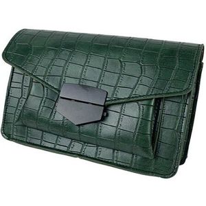 Krokodil Graan Mini Luxe Handtassen Voor Vrouwen Mode Brede Schouderriem Messenger Bag Purse Retro Eenvoudige Stijl Crossbody Tassen