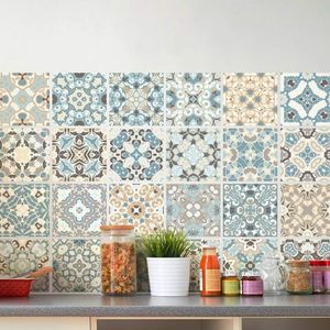 24Pcs Waterdichte Tegels Mozaïek Muur Sticker Keuken Badkamer Adhesive Decor Creatieve Huishoudelijke Muur Sticker