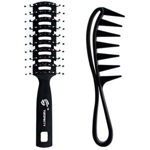 Barbershop Professionele Men&#39;s Vintage Olie Hoofd Zwarte Kappers Grove Vork Kam Terug Haar Kam Set