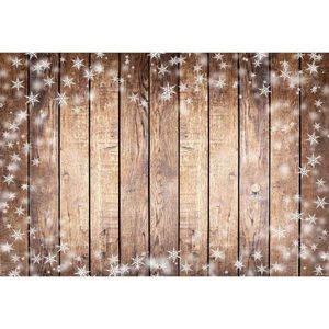 Houten Plank Snowflake Print Fotografie Achtergrond Doek Achtergrond Foto Decor