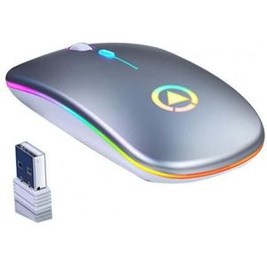 Draadloze Muis Oplaadbare Draadloze Stille Kleurrijke Led Muizen Optische Ergonomische Gaming Muis Draadloze Muis