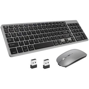 Ootdty Draadloze Toetsenbord En Muis Combo Mechanische Bluetooth-compatible3.0 5.0 Strak Oplaadbare Dual-Mode Duurzaam Usb