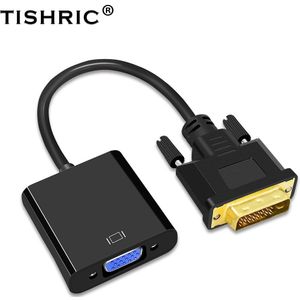 TISHRIC 10 Pcs DVI-D DVI Naar VGA Converter Adapter Video Kabel 24 + 1 25Pin DVI-D Naar VGA 15Pin Actieve 1080 P Voor Projector TV PS3 PC