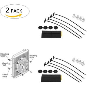2 Sets Universele Auto Fan Mount Kit Plastic Push Through Elektrische Radiator Ties Riem Automobiel Fan Vaste Mount Kit Accessoires
