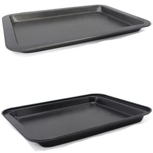 Rechthoekige Non-stick Brood Cake Bakken Lade Bakplaat Oven Rechthoekige Zwarte Bakplaat Diy Bakken