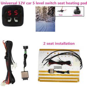 Universele Stoelverwarming Pads Legering Draad + 5 Wijzerplaat Dual Schakelaar Voor 12V Auto Styling Warm Zitkussen Ondersteuning autostoel Accessoire