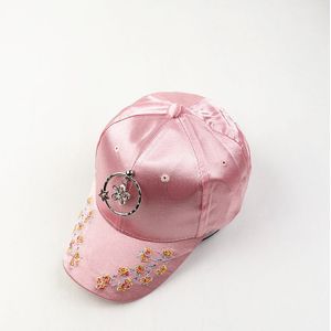 1pc Women's Summer Baseball Hats Lovely Embroidered Butterfly/Flower Printing Outdoor Satin Sun Caps for Girls Punk Cool