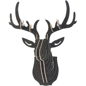 3D Houten Animal Deer Head Art Model Home Office Muur Opknoping Decoratie Opslag Houders Rekken Ambachtelijke Home Decor