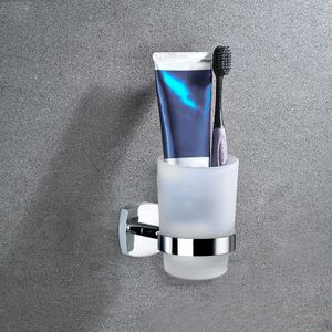 Zilver Tandenborstel Houder Met Tand Houder Aluminium Zwart Tumbler & Bekerhouder Wandmontage Bad Product Tandpasta Rek