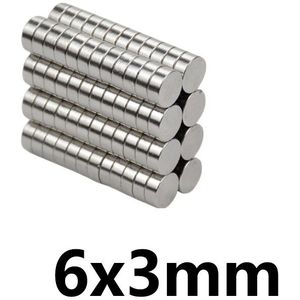 50/100/200Pcs 6X3 Mm Disc Bulk Vel Neodymium Magneet 6Mm X 3 Mm kleine Ronde Krachtige Magneten 6X3 Mm Zeldzame Aarde Magneten 6*3 Mm