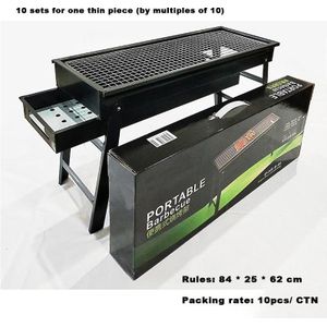 Opvouwbare Draagbare Camping Grill Houtskool Bbq Hibachi Outdoor Picknick Barbecue Beugel