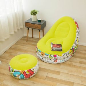Luie Sofa Zetels Lounge Indoor Couch Voet Kruk Lucht Opblaasbare Slaapkamer Woonkamer Bean Bag Stoel Set Draagbare Home Decor outdoor