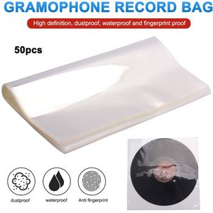 50x Stofdicht Record Beschermhoes Draaitafel Speler Lp Vinyl Record Tas Transparante Beschermende Mouwen Clear Cover Container