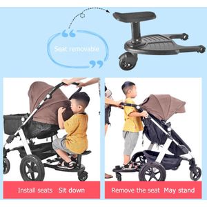 Kinderen Kinderwagen Pedaal Adapter Uitgebreide Fabricage Langdurig Duurzaam Trailer Scooter Stand Extra Plaat Met Seat