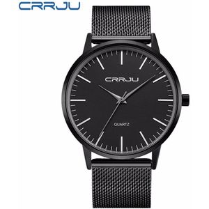 7Mm Ultra Dunne Mannen Horloges Top Luxe Crrju Mannen Quartz Horloge Casual Sport Horloges Zakelijke Lederen mannelijke Horloge