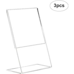 3Pcs A4/A5/A6 Papier Houder Acryl Clear Desk Plank Opbergbox Display Stand Acryl Plastic Transparant desktop Displays