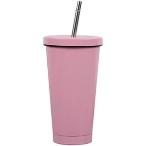 Roestvrij Staal Koffie Mok 500Ml Mok Met Deksel Bier Mokken Voor Thee Cup Metal Drinken Stro Drinken Stro reizen Cups #25