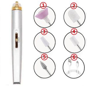 Usb Professionele Elektrische Pen-Vorm Nail Grinder Machine Led Nail Art Drill Set File Nail Pedicure Boor Nagels Apparaat