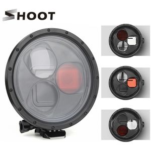 Schieten Voor Gopro Hero 7 6 5 Accessoires Waterdichte Case Met Rood Filter Lens Onderwater Behuizing Cover Voor Go Pro hero 7 6 5 Zwart