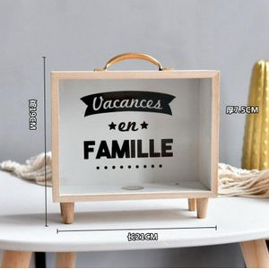 Nordic Houten Glazen Doos Spaarpot Diversen Opbergdoos Organisator Spaarpot Woonkamer Desktop Decoratie Ornamenten