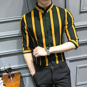 Mannen Shirt Camisa Masculina Zomer Mannen Gestreepte Shirt Formele Zakelijke Korte Mouw Casual Slim fit Shirt