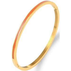 3Mm Dunne Kleurrijke Oranje Enamel Bangles Armbanden Voor Vrouwen Party Mode Armbanden 361L Rvs Sieraden 7 Kleur
