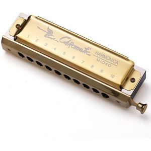 Zwaan Chromatische Harmonica 10 Gaten Blues Harp Mondharmonica Key C Note Piano Soorten Harmonica Houten Muziek Instrument Gold Swan 1040-6