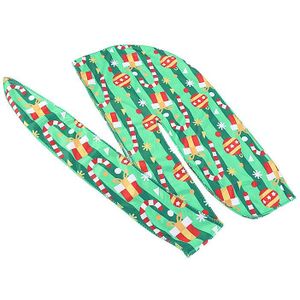 Kerst Print Silky Durag Headwrap Papa En Baby Tulband Bandana Haarbanden Kids Hoofddoek Lange Staart Hoed Haaraccessoires