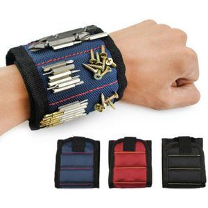 Magnetische Polsband Draagbare Gereedschapstas Met 3 Magneet Elektricien Pols Riem Schroeven Nagels Bits Armband Voor Reparatie Gereedschap Verpakking