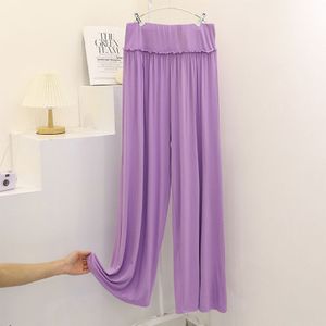 Fdfklak Casual Losse Wijde Pijpen Broek Voor Vrouwen Modale Comfortabele Nachtkleding Thuis Kleding 2022 Pyjamabroek Pantalones De Mujer